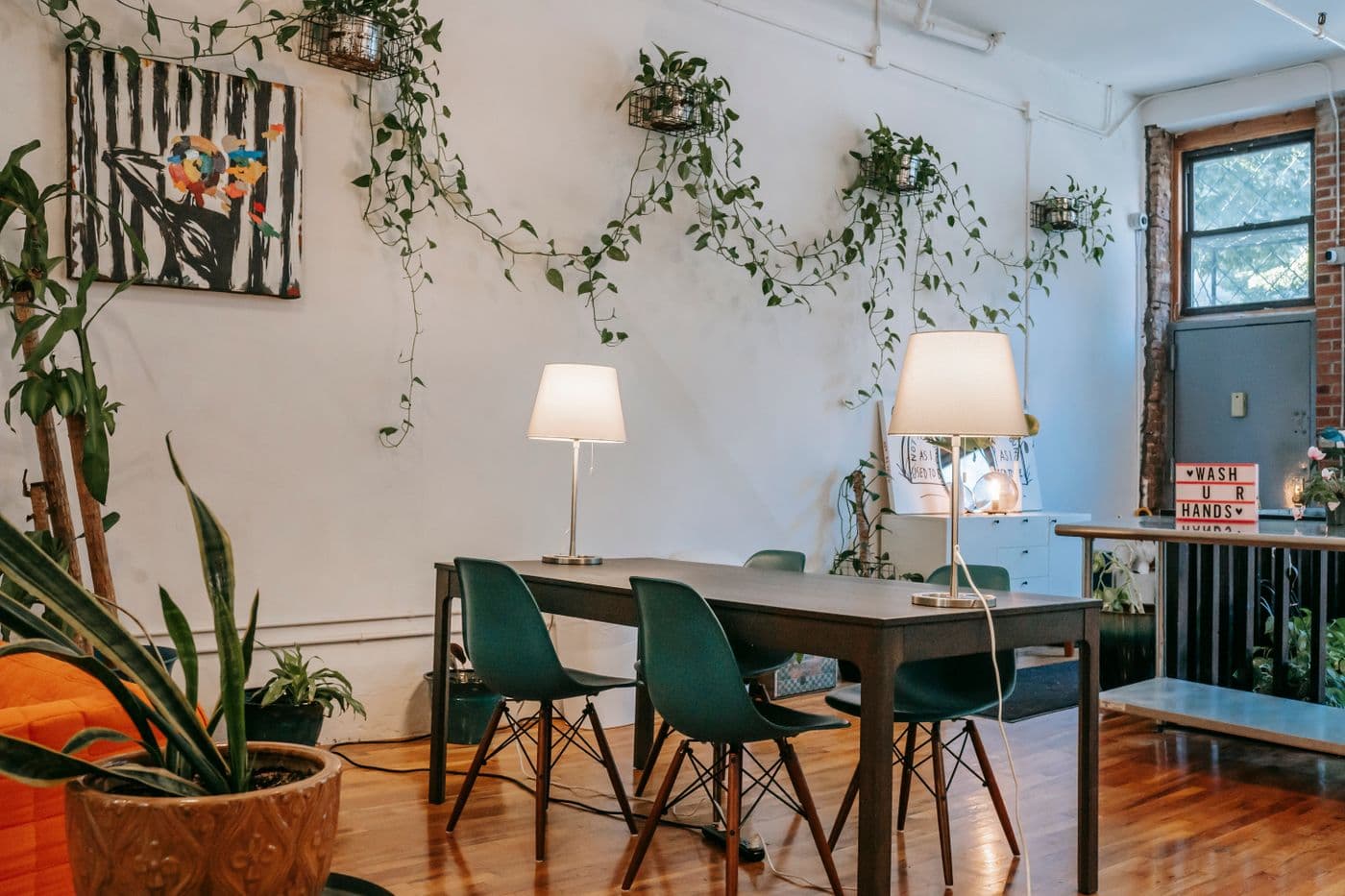 Dining space with natural details
