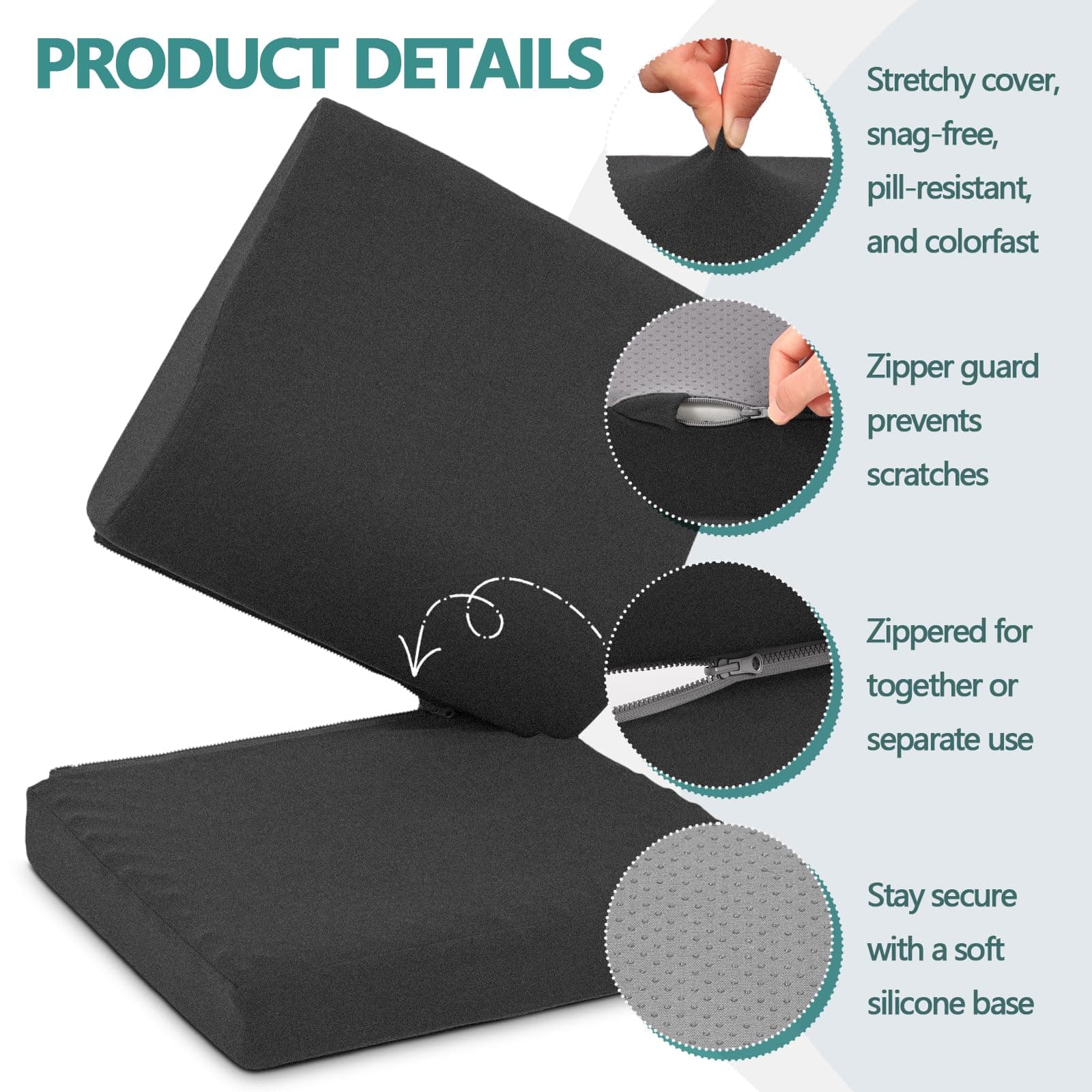 Recliner Seat Cushion with Lumbar Support Pillow, 2 Piece Set — image 7
